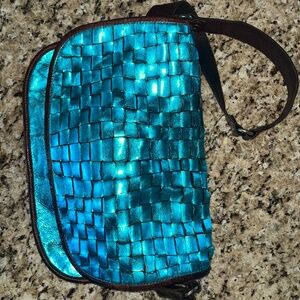 Campomaggi Turquoise Woven Crossbody Bag